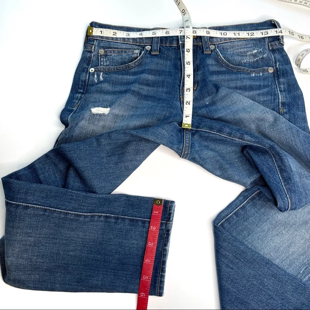 Madewell Slim Boyjean Distressed Blue Cropped 23